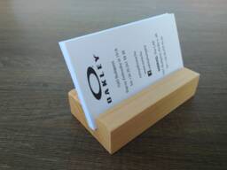 Wood Business Card Holder. Wooden Holder From Cherry. Stand. Office Display. Personalized - thumbnail 1