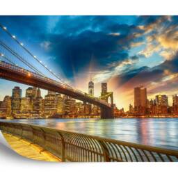Brooklyn Bridge Wall Mural, Nyc Skyline, Peel & Stick Wallpaper - thumbnail 2