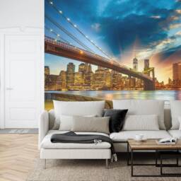 Brooklyn Bridge Wall Mural, Nyc Skyline, Peel & Stick Wallpaper - thumbnail 3