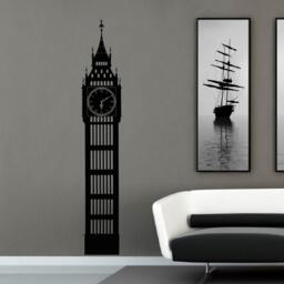 Big Ben London Wall Decal - Vertical City Silhouette For Office & Home Decor C035 - thumbnail 1