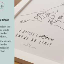 Personalised Mum & Children Line Art Print, Minimalist Family Hands Keepsake, Birthday Gift - thumbnail 4