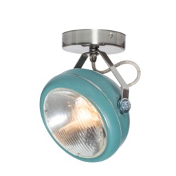 No.7 Spotlight in Aqua - Vintage Lamp Made Of Headlight Handmade Wall Or Ceiling Light Industrial Interior - thumbnail 1
