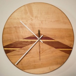 Chevron Clock With Walnut Purple Heart Inlay
