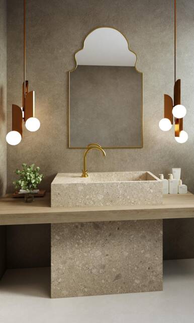 Bathroom Mirror - Unlacquered Brass Arch - image 1