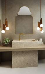 Bathroom Mirror - Unlacquered Brass Arch - thumbnail 1