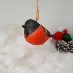 Hand Carved Wood Baltimore Oriole Ornament, Painted Songbird Figurine, Sustainable Basswood Decor