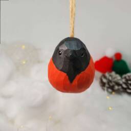 Hand Carved Wood Baltimore Oriole Ornament, Painted Songbird Figurine, Sustainable Basswood Decor - thumbnail 2