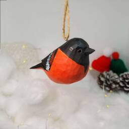 Hand Carved Wood Baltimore Oriole Ornament, Painted Songbird Figurine, Sustainable Basswood Decor - thumbnail 3