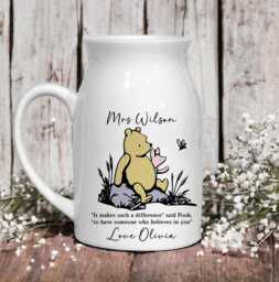 Personalised Bud Vase, Winnie The Pooh, Pooh Bear & Piglet, Gift For Her, Mothers Day - thumbnail 1