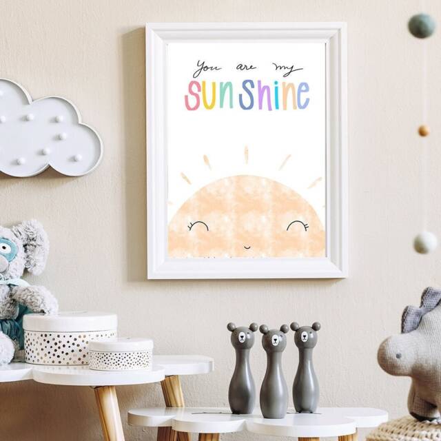 You Are My Sunshine Nursery Quote Print, Pastel Colourful Quote, Playroom Decor, Kids Prints, Inspirational Print 259 - image 1