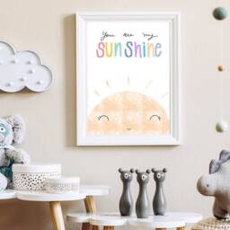 You Are My Sunshine Nursery Quote Print, Pastel Colourful Quote, Playroom Decor, Kids Prints, Inspirational Print 259 - thumbnail 1