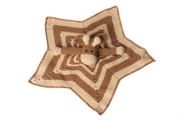 Baby Security Blanket, Sleeping Baby Relaxation, Giraffe Safety Eyes, Crochet Star, Brown & Orange Cotton Wool