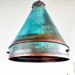 Patina Copper Pendant Light, Industrial Farmhouse Lighting - thumbnail 2