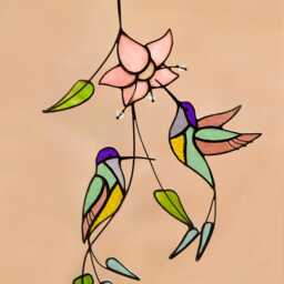 Suncatcher Hummingbird Stained Glass Bird Orchid Christmas Farmhouse Home House Decor Window Wall Hangings Grandma Gift Living Kitchen Art - thumbnail 3