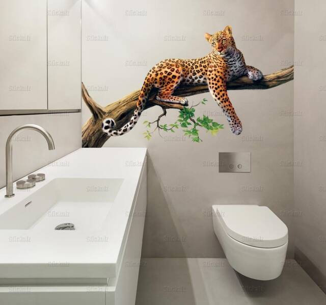 Leopard Wall Decal, Full Color Decal, Color Sticker, Art Cn 024 - image 1