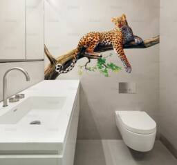 Leopard Wall Decal, Full Color Decal, Color Sticker, Art Cn 024 - thumbnail 1