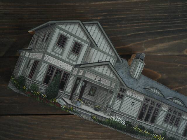 Hand Painted Wooden House Portrait Custom Miniature Home - image 1