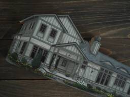 Hand Painted Wooden House Portrait Custom Miniature Home - thumbnail 1