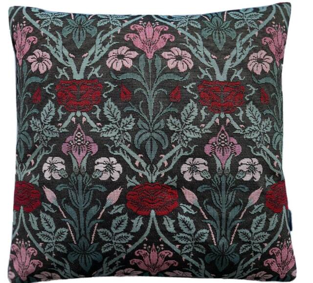 William Morris Royal Garden Rose Woven Cushion Cover - image 1