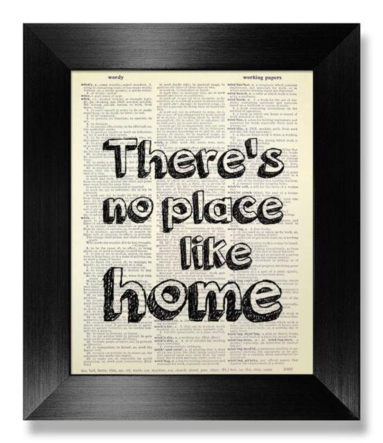 Bedroom Wall Decor Housewarming Gift New Home Decor, Unique Wedding Gift, Couple in Love Gift Him - There's No Place Like Art Print