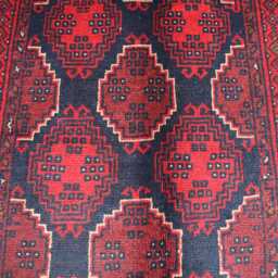 3x5 Ft Khal Mohammedi Bukhara Afghan Handmade Rug, Red Bokhara Turkmen Oriental Geometric Livingroom, D??cor Office Area Rug - thumbnail 3
