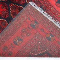 3x5 Ft Khal Mohammedi Bukhara Afghan Handmade Rug, Red Bokhara Turkmen Oriental Geometric Livingroom, D??cor Office Area Rug - thumbnail 4