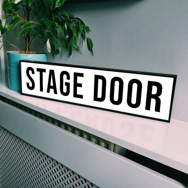 Retro Stage Door Sign Framed Metal Print, Gallery Wall Art