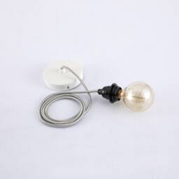 Industrial Modern Pendant Lighting Kit With Shade Ready Socket, Fabric Cord & Ceiling Canopy For Making Custom Diy Dining & Kitchen Lamp - thumbnail 2