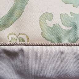 Fortuny Fabric Throw Pillow Cushion Case Celadon Green & Beige Carnavalet Pattern - Made in Italy - thumbnail 4