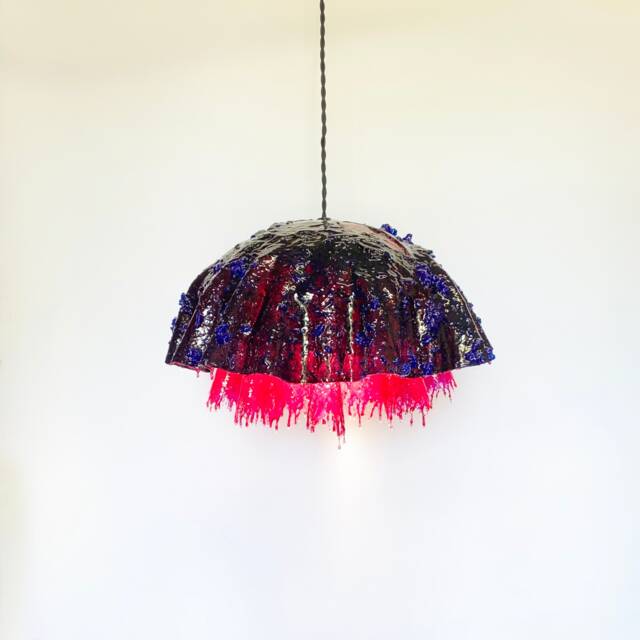 The Nami Lamp. Handcrafted Fiberglass Resin Pendant Lamp, Mushroom & Jellyfish Organic Sculptural Lighting. One Of A Kind Home Decor - image 1