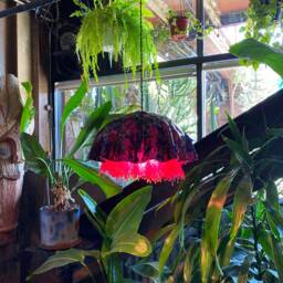 The Nami Lamp. Handcrafted Fiberglass Resin Pendant Lamp, Mushroom & Jellyfish Organic Sculptural Lighting. One Of A Kind Home Decor - thumbnail 2
