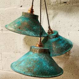 Verdigris Copper 260mm Pendant Set - thumbnail 2