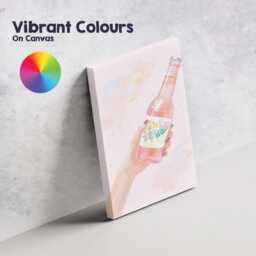 Hand Holding Pink Floral Soda Bottle Watercolour Illustration Canvas Wall Art Print Decor Picture Ready To Hang - thumbnail 4