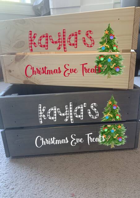 Personalized Christmas Eve Box Natural Wood Crate
