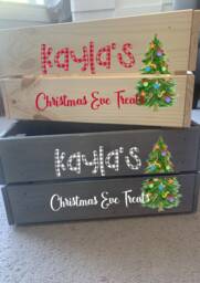 Personalized Christmas Eve Box Natural Wood Crate