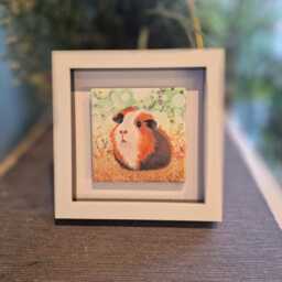 Guinea Pig Ceramic Wall Art Mini Framed Picture - 17cm - thumbnail 2
