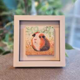 Guinea Pig Ceramic Wall Art Mini Framed Picture - 17cm - thumbnail 3