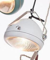 No.5 Vintage Headlight in White - Hanging Lamp Spotlight Industrial Lighting - thumbnail 2