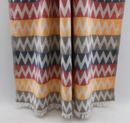 "Multicolor Towel, Herringbone Towel, Turkish Towel, Geometric Towel, 38""x67"