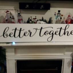 Better Together Sign Horizontal Bedroom Wall Hanging Large Rustic Wood Primitive Farmhouse Decor Housewarming Wedding Anniversary Gift - thumbnail 2