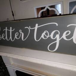 Better Together Sign Horizontal Bedroom Wall Hanging Large Rustic Wood Primitive Farmhouse Decor Housewarming Wedding Anniversary Gift - thumbnail 4