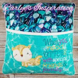 When You Read It Otter Be Bundle 2 Storybook Pillow Designs - 5x7 Design Includes Digital Designs Applique & Wording - thumbnail 2