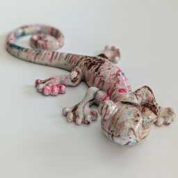 Wall Art Gecko Lizard - Dotting Style -Handmade Jesmonite Lizard Ornament-Garden Or Home Wall Decoration - thumbnail 4