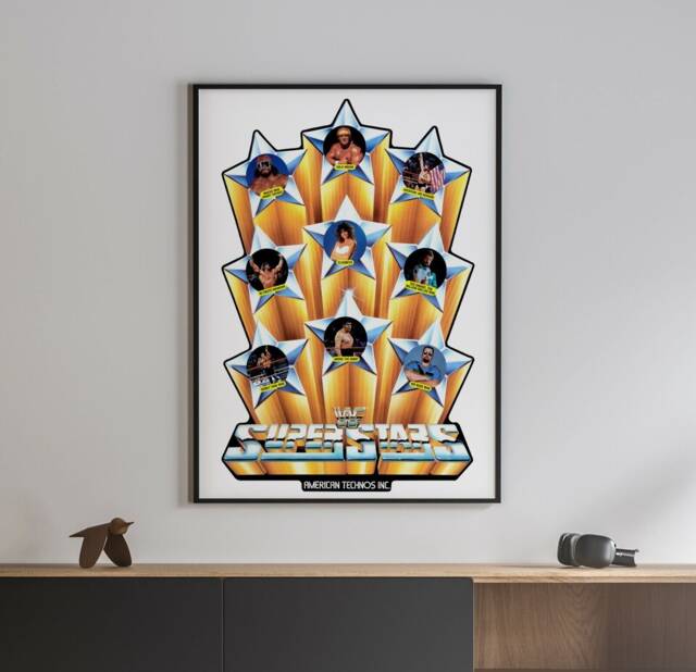 Wwf Superstars 1989 Arcade Retro Video Game Poster 18 X 24 Inches