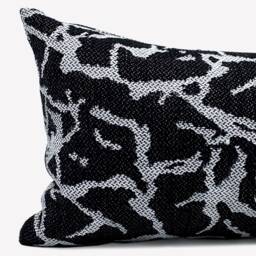 Black & White Linen Throw Pillow Covers, Minimalist Home Decorations, Textured Woven Pillow, Euro Sham Fall Decor Boho Covers - thumbnail 2