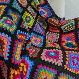 Crochet Blanket, Vintage Throw Retro Granny Square Blanket Throw, Christmas Gift For Him, Afghan - thumbnail 4