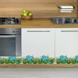 Wall Decals Grass With Forget-Me-Nots, Home D??cor, Kitchen Decal Border, Decor, For Tiles, Walls, Furniture - thumbnail 3
