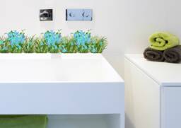 Wall Decals Grass With Forget-Me-Nots, Home D??cor, Kitchen Decal Border, Decor, For Tiles, Walls, Furniture