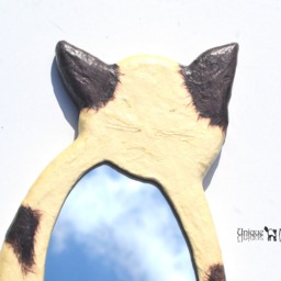 White Cat Decorative Wall Mirror, White Cat With Black Patches Tuxedo, Lovers Gifts, Mirror, Modern Mirrors, Art - thumbnail 2
