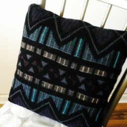 Hand Made Pillow, Soft & Cuddly, Made Ceramic Buttons Detail, Sweater Style Couch Decorative Housewarming Gift Idea - thumbnail 3